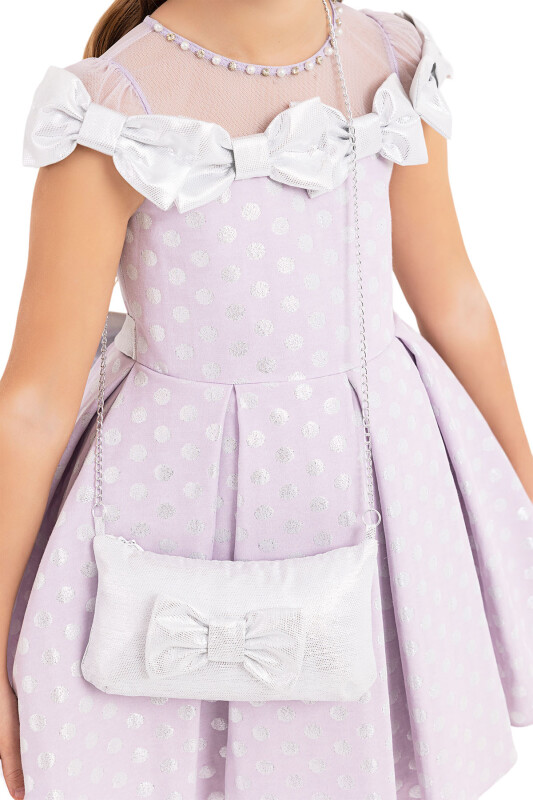 Lilac Spotted dress for girls 4-8 AGE 33175PR - 3