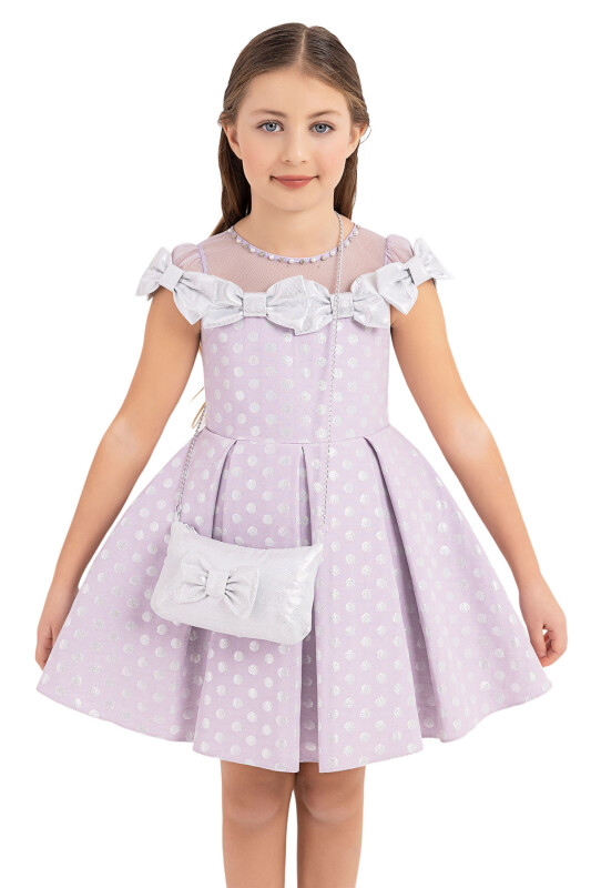 Lilac Spotted dress for girls 4-8 AGE 33175PR - 4