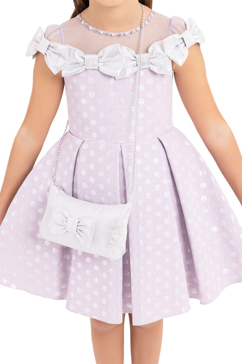 Lilac Spotted dress for girls 4-8 AGE 33175PR - 5