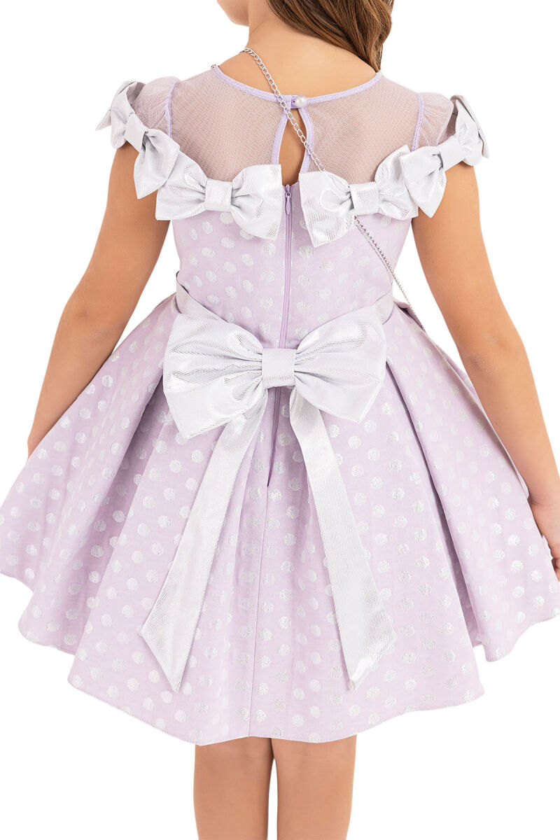 Lilac Spotted dress for girls 4-8 AGE 33175PR - 6
