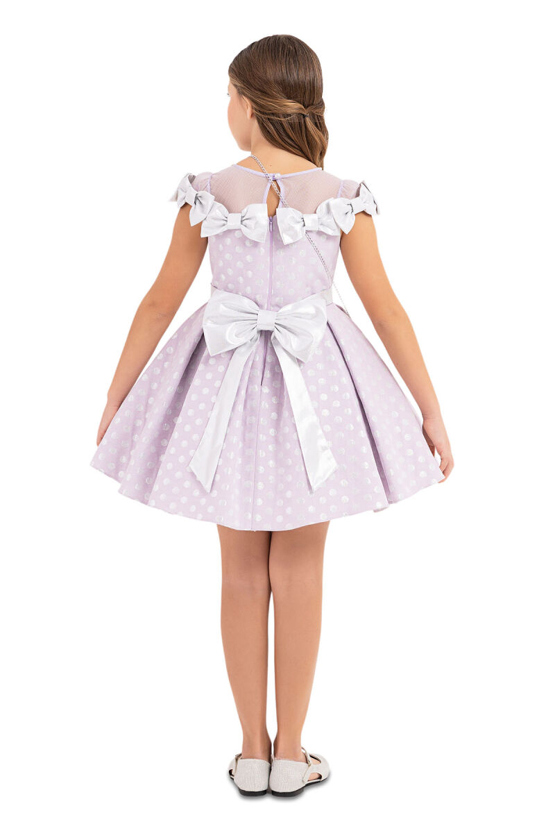 Lilac Spotted dress for girls 4-8 AGE 33175PR - 7