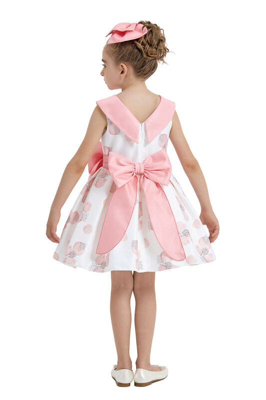 Coral Scarf-Collared Dress 4-8 AGE 33102PR - 5