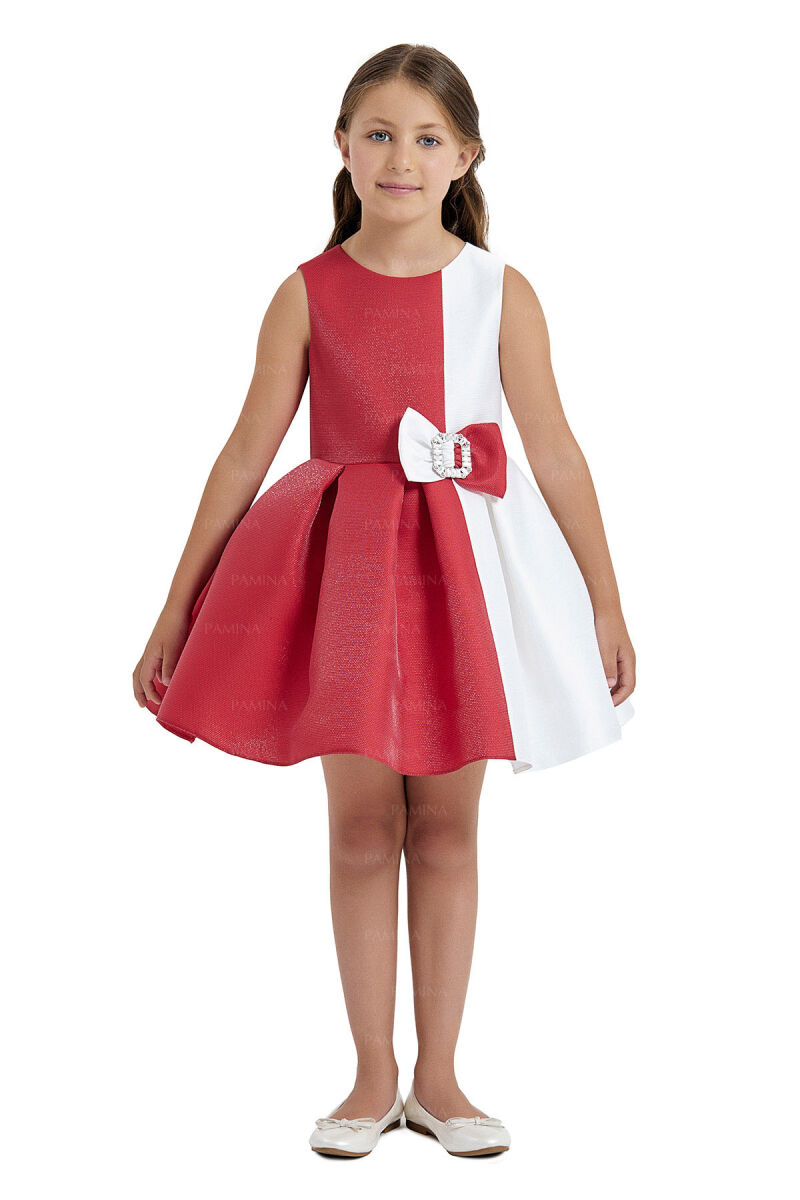 Red Sleeveless Dress with Bolero 4-8 AGE 33033PR - 5