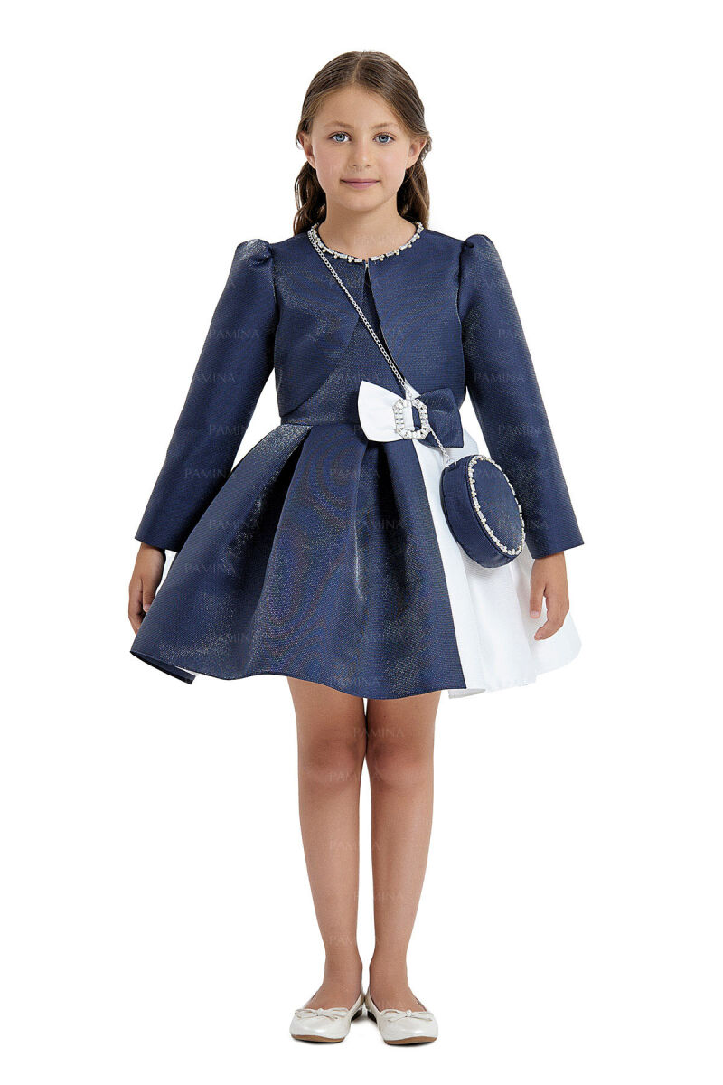 Indigo Sleeveless Dress with Bolero 4-8 AGE 33033PR - 1