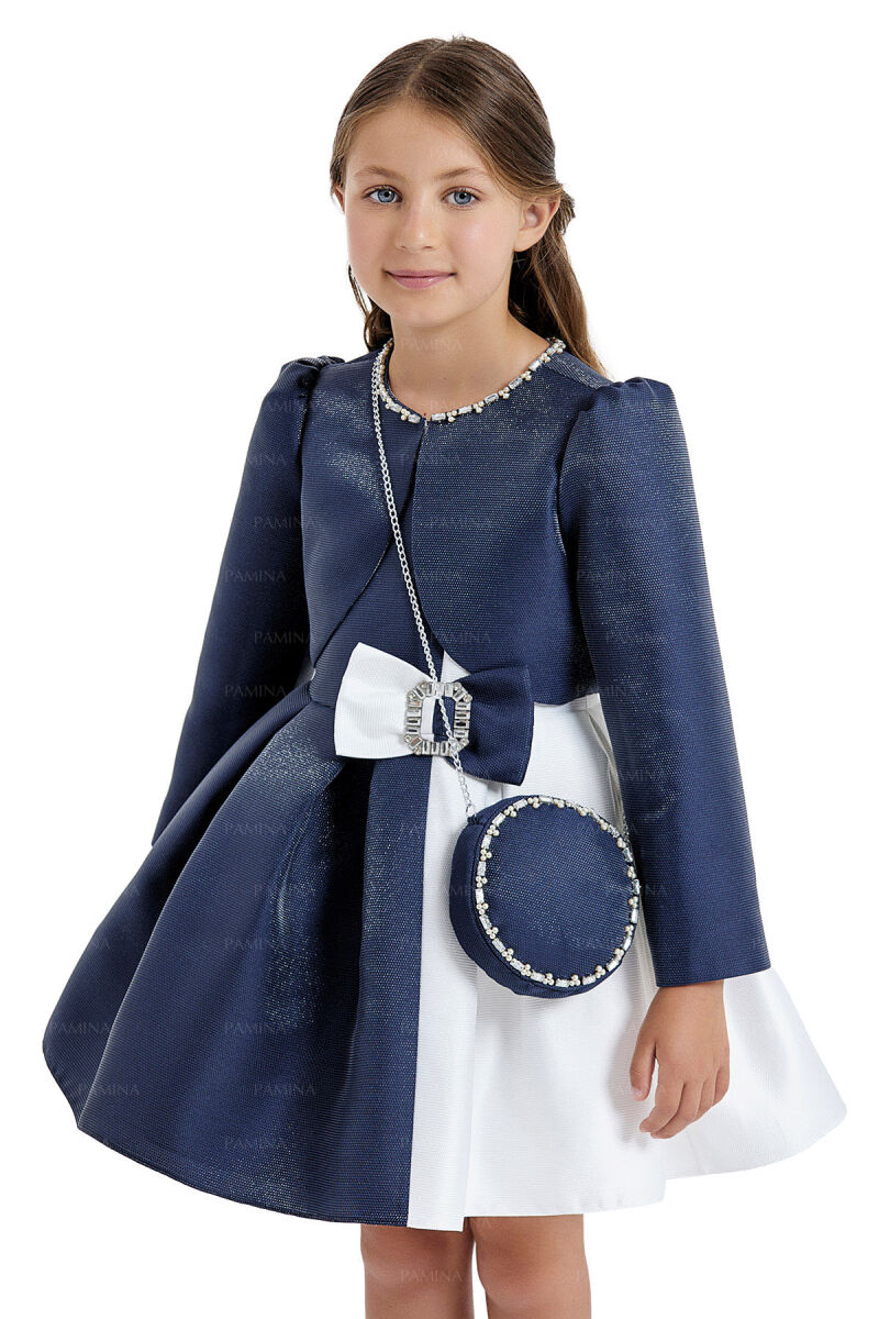 Indigo Sleeveless Dress with Bolero 4-8 AGE 33033PR - 3