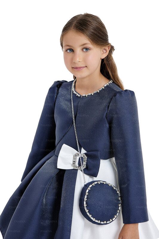 Indigo Sleeveless Dress with Bolero 4-8 AGE 33033PR - 4