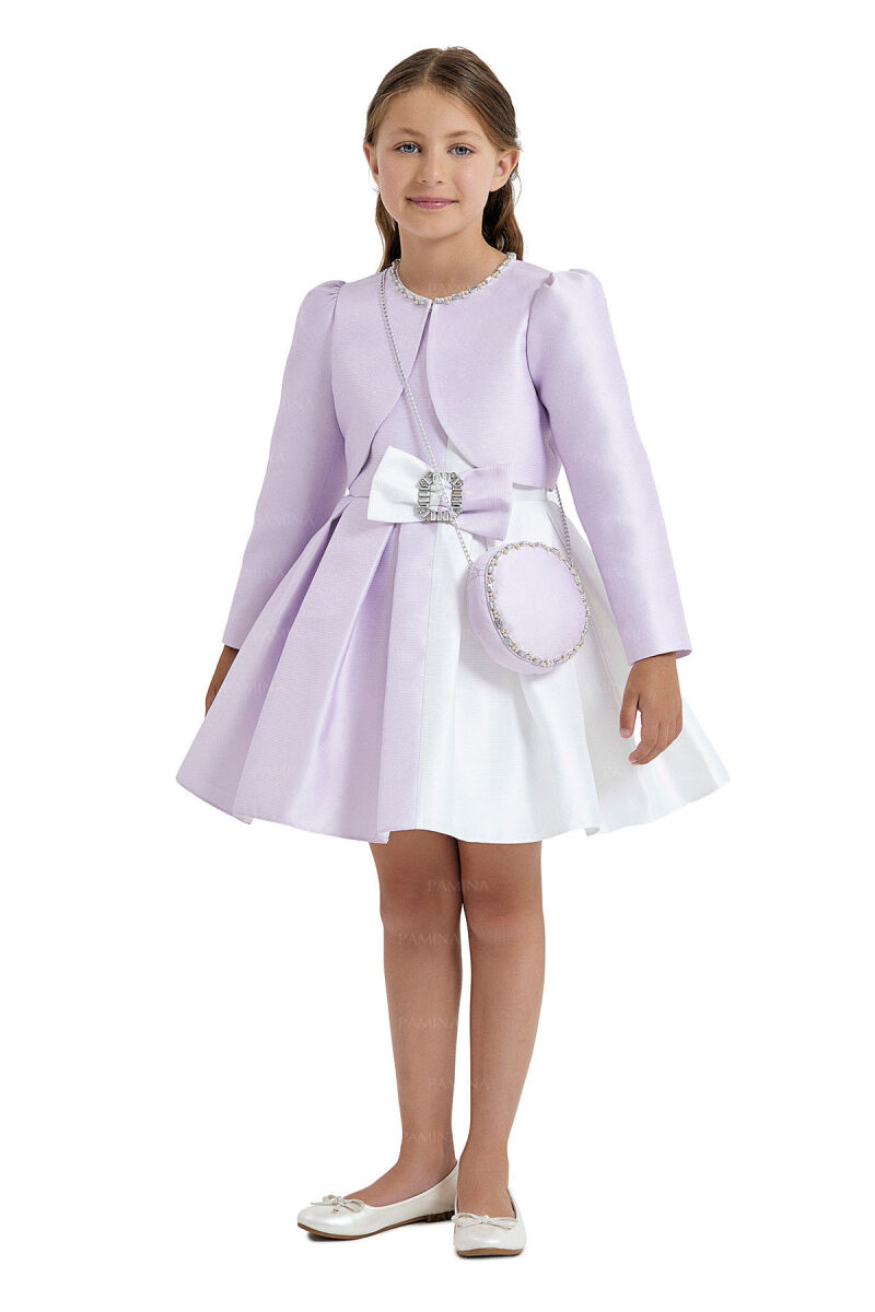 Lilac Sleeveless Dress with Bolero 4-8 AGE 33033PR - 3
