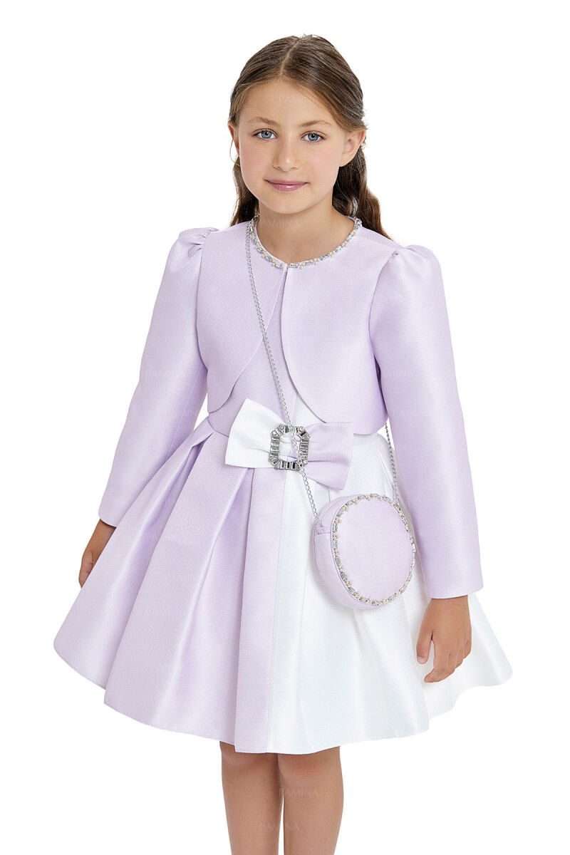Lilac Sleeveless Dress with Bolero 4-8 AGE 33033PR - 4