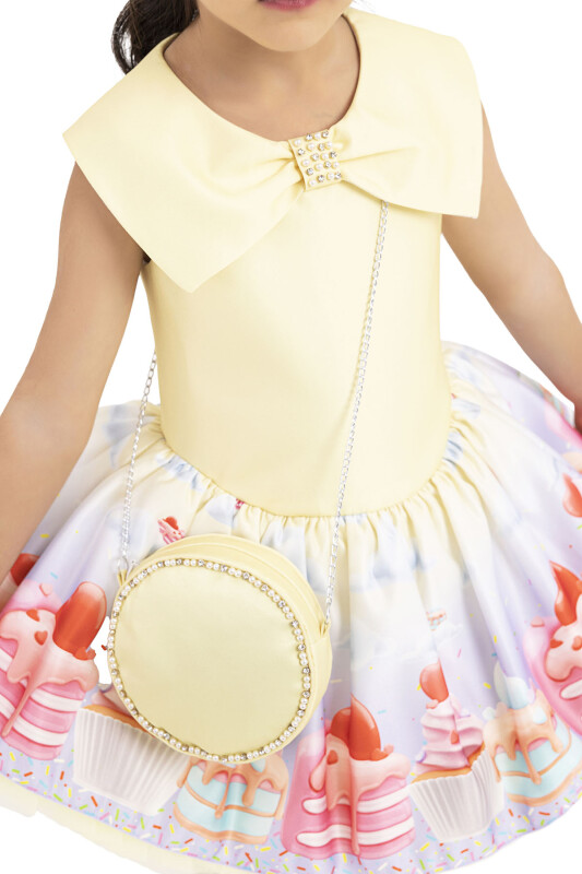 Yellow Cupcake printed dress for girls 2-6 AGE 33209PR - 7