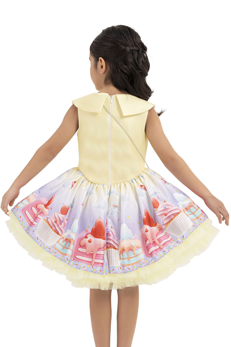 Yellow Cupcake printed dress for girls 2-6 AGE 33209PR - 9