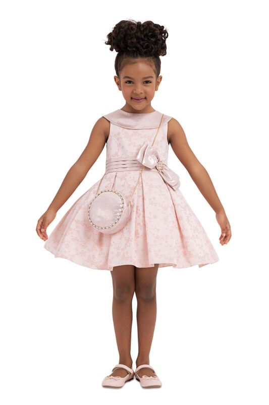 Powder Silvery jacquard, dress for girls 2-6 AGE 33198PR 