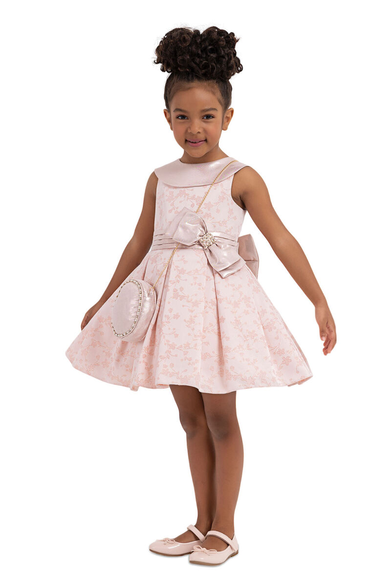 Powder Silvery jacquard, dress for girls 2-6 AGE 33198PR - 2