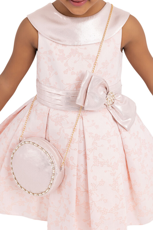 Powder Silvery jacquard, dress for girls 2-6 AGE 33198PR - 5