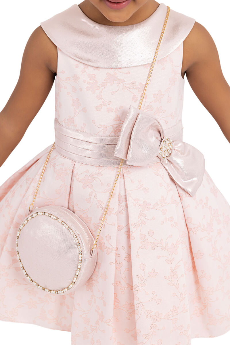 Powder Silvery jacquard, dress for girls 2-6 AGE 33198PR - 5