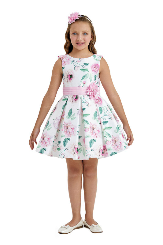 Powder Flowered Dress 8-12 AGE 33107PR 