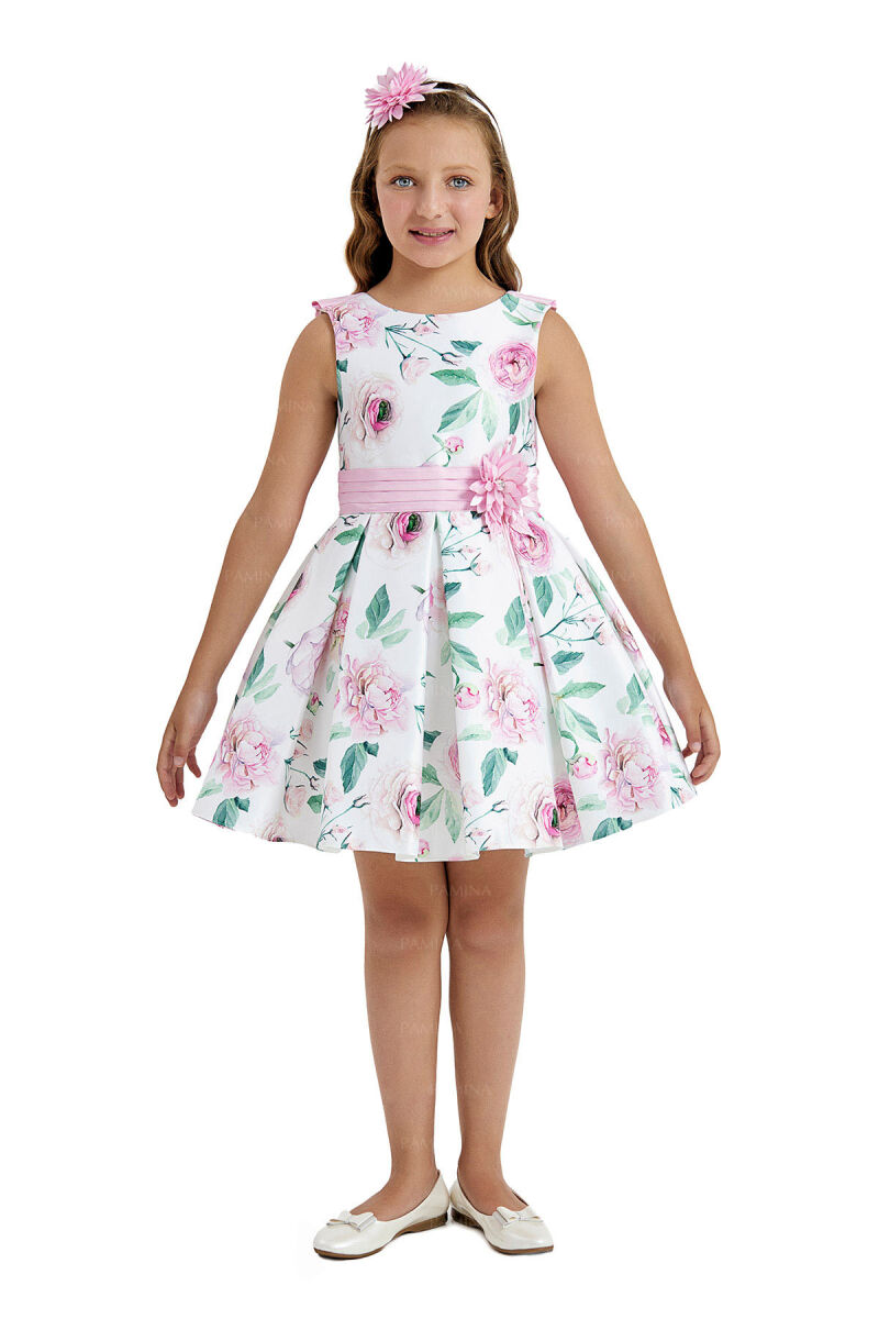 Powder Flowered Dress 8-12 AGE 33107PR - 1