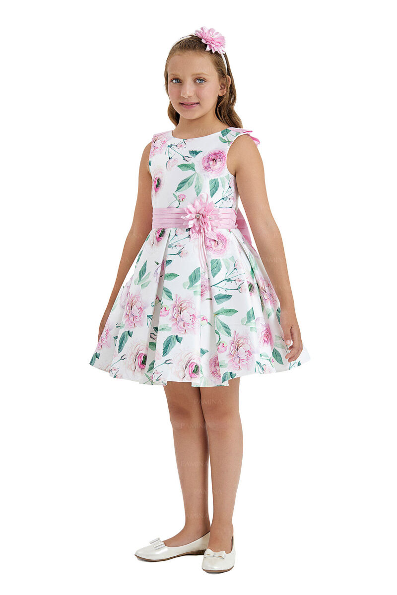 Powder Flowered Dress 8-12 AGE 33107PR - 2