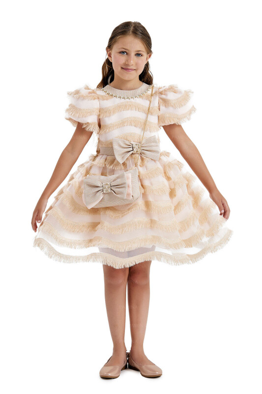 Powder Balloon-Sleeved Dress 4-8 AGE 33001PR 