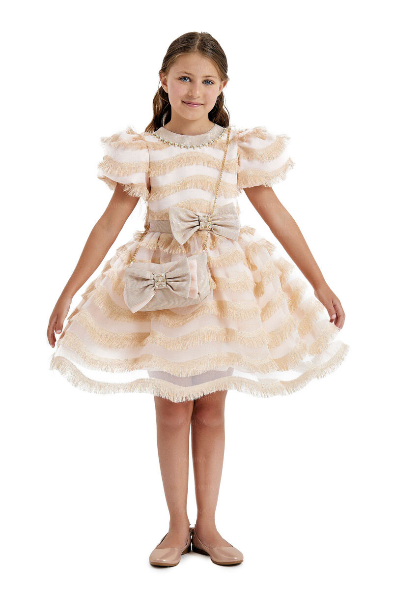 Powder Balloon-Sleeved Dress 4-8 AGE 33001PR - 1