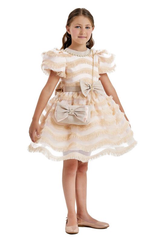 Powder Balloon-Sleeved Dress 4-8 AGE 33001PR - 2