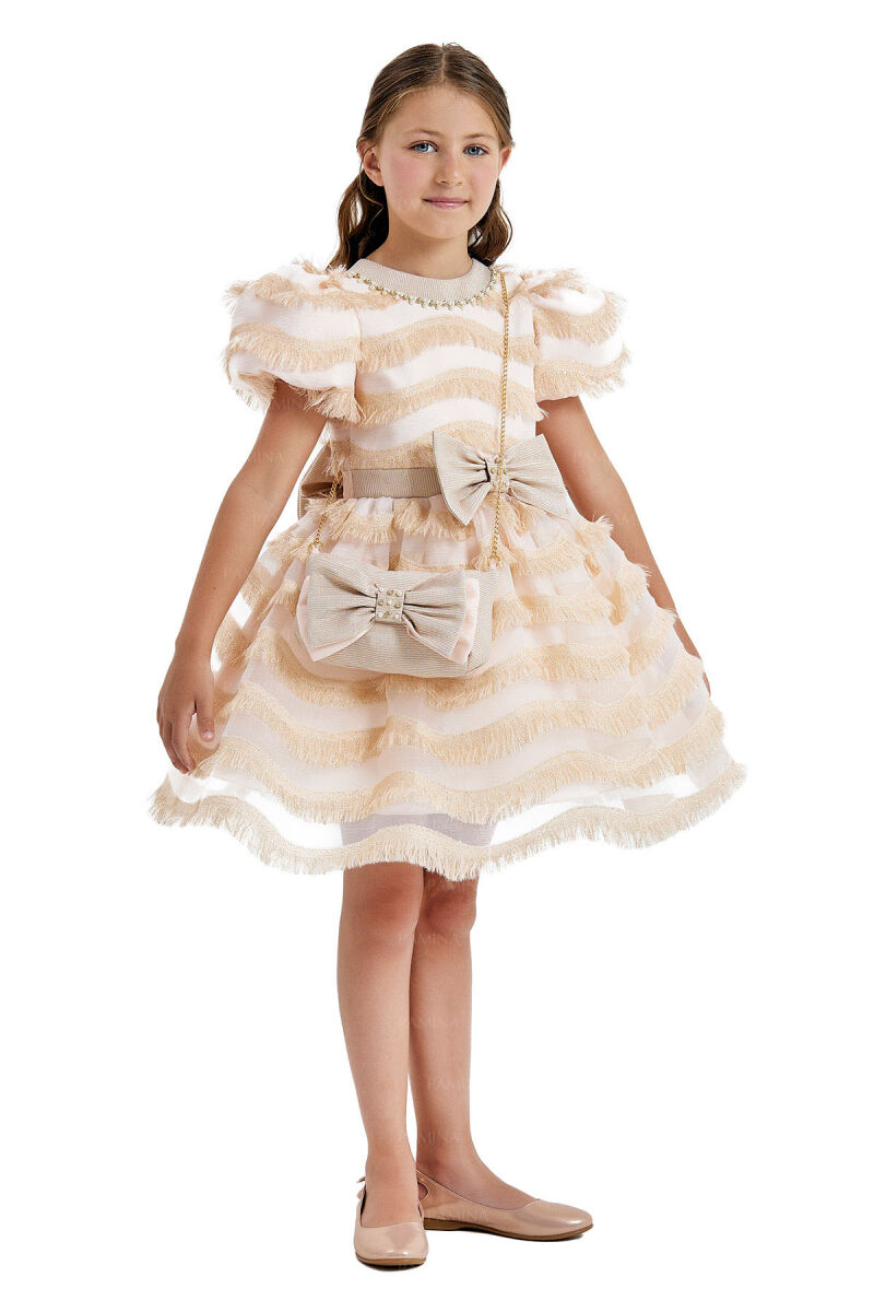 Powder Balloon-Sleeved Dress 4-8 AGE 33001PR - 2