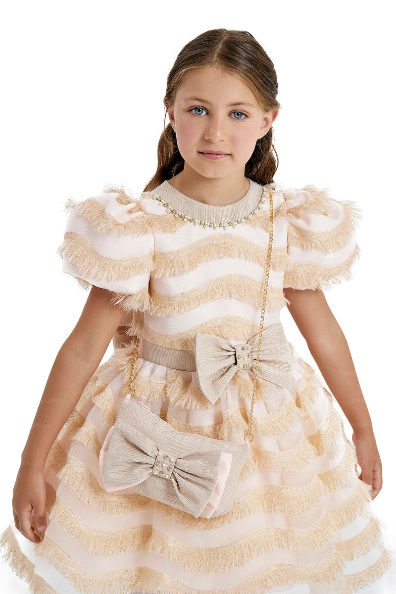 Powder Balloon-Sleeved Dress 4-8 AGE 33001PR - 4