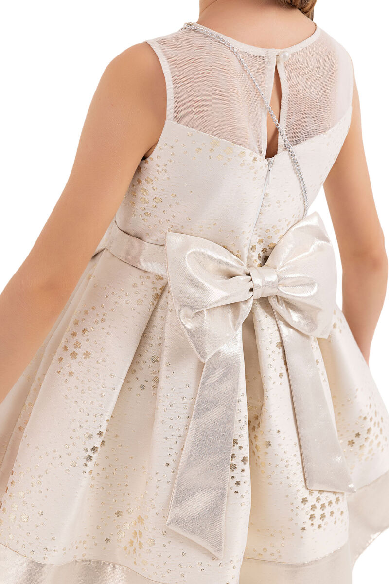 Gold Sleeveless Cutting Dress for Girls 4-8 AGE 33180PR - 6