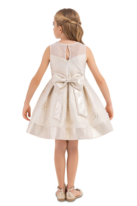 Gold Sleeveless Cutting Dress for Girls 4-8 AGE 33180PR - 7