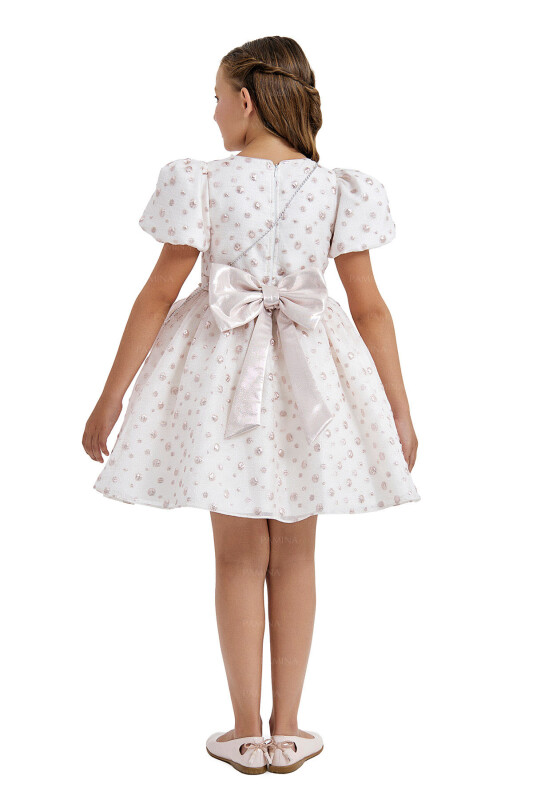 Powder Balloon-Sleeved Jacquard Dress 8-12 AGE 33084PR - 8