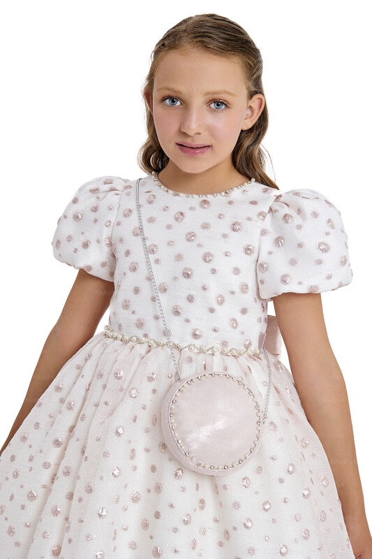 Powder Balloon-Sleeved Jacquard Dress 8-12 AGE 33084PR - 10