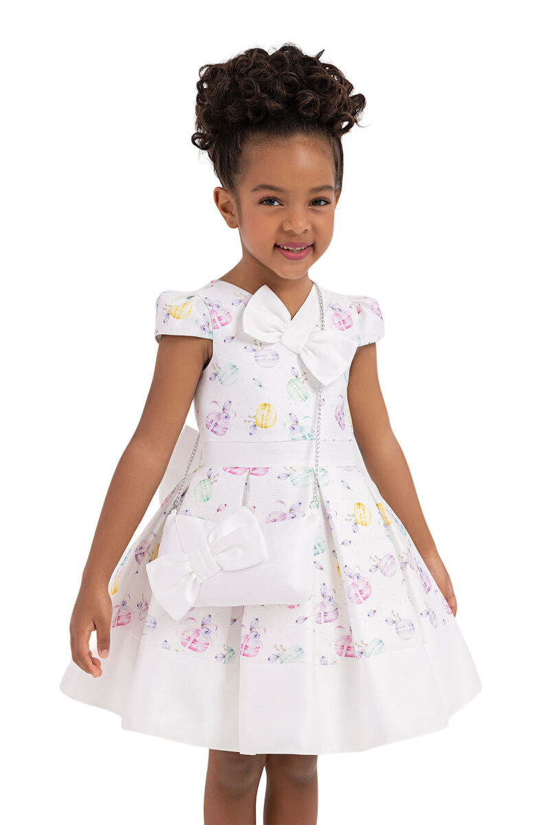 Rainbow V-necked, Dress for Girls 2-6 AGE 33184PR - 5