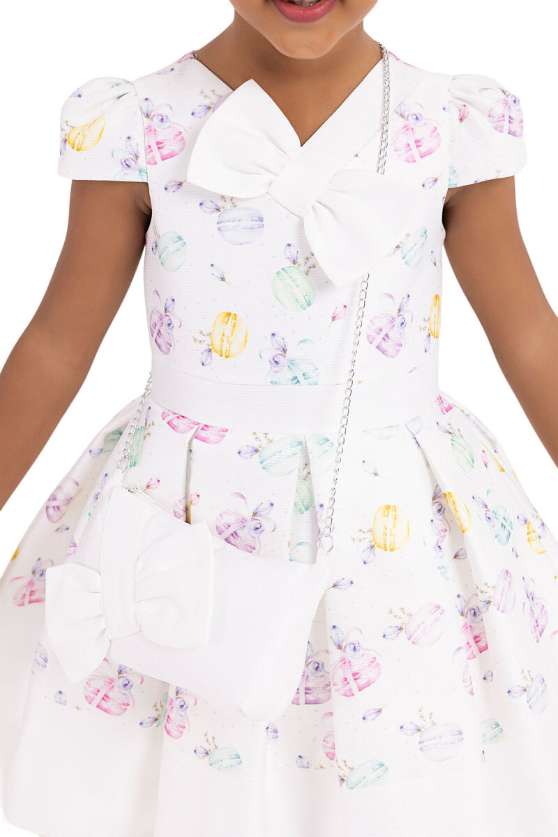 Rainbow V-necked, Dress for Girls 2-6 AGE 33184PR - 6