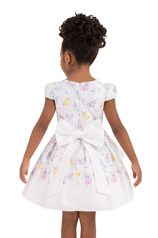 Rainbow V-necked, Dress for Girls 2-6 AGE 33184PR - 8