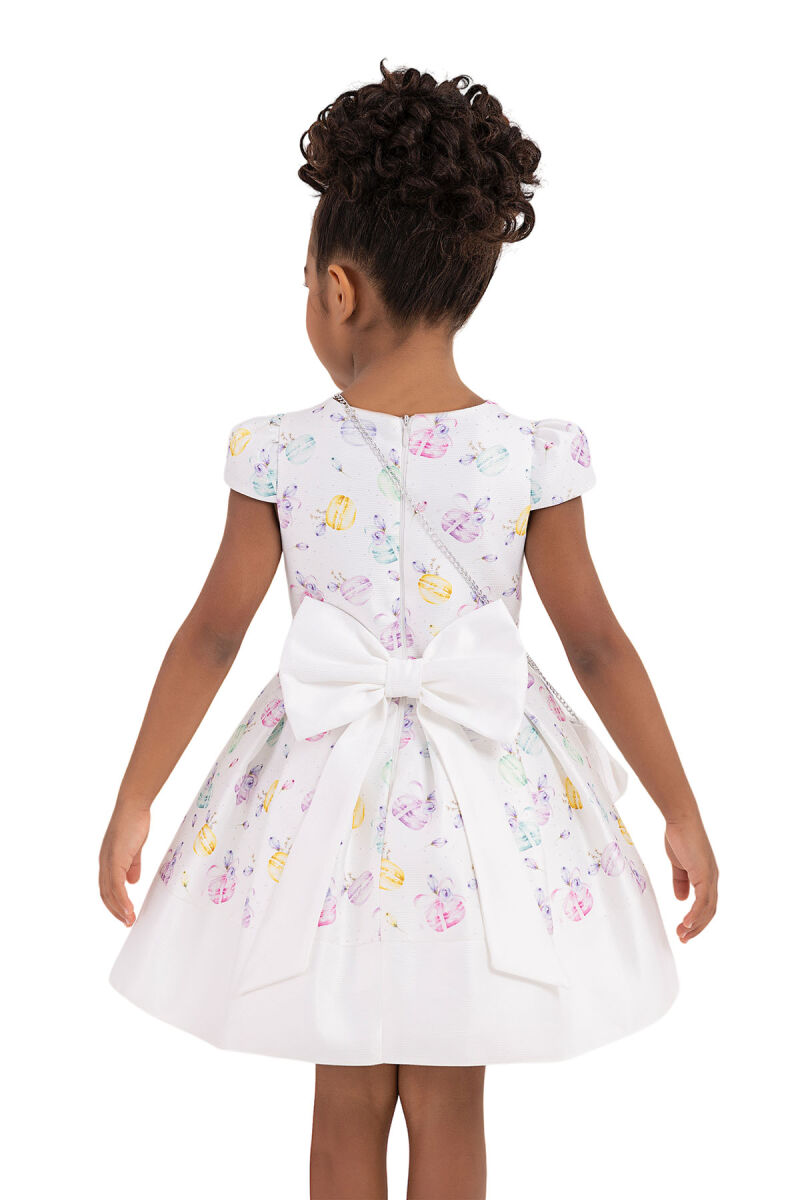 Rainbow V-necked, Dress for Girls 2-6 AGE 33184PR - 8