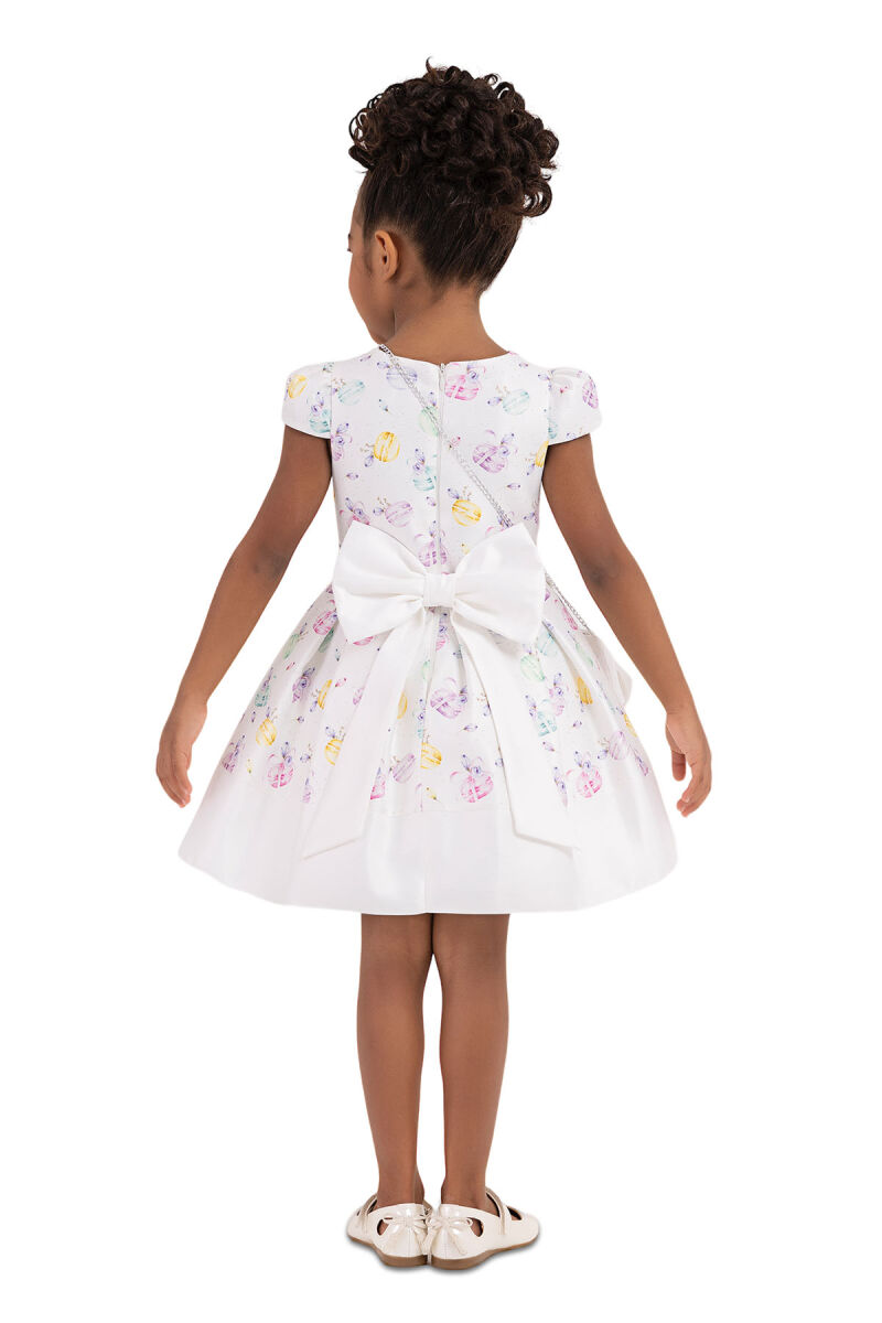 Rainbow V-necked, Dress for Girls 2-6 AGE 33184PR - 9