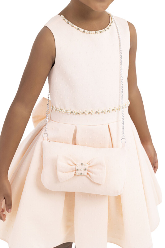 Salmon Sleeveless, dress for girls 2-6 AGE 33186PR - 3