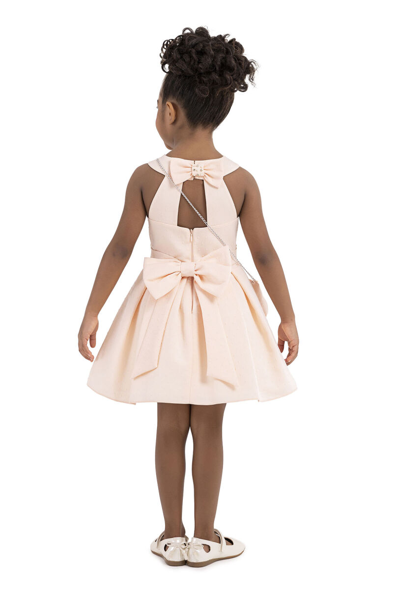 Salmon Sleeveless, dress for girls 2-6 AGE 33186PR - 7