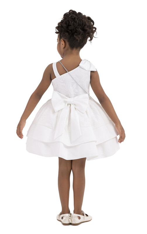 Ecru Layered skirted dress for girls 2-6 AGE 33277PR - 7