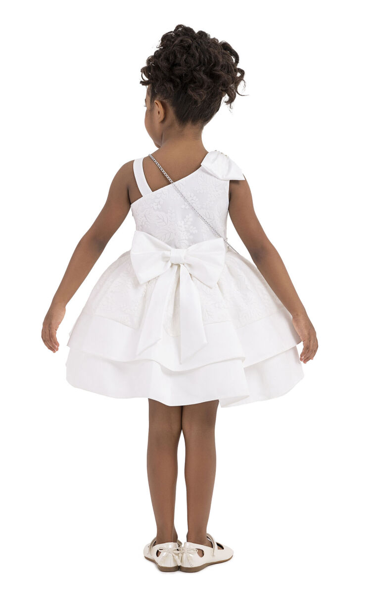 Ecru Layered skirted dress for girls 2-6 AGE 33277PR - 7