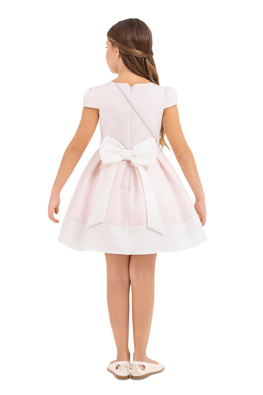 Powder V-collar dress for girls 4-8 AGE 33234PR - 7