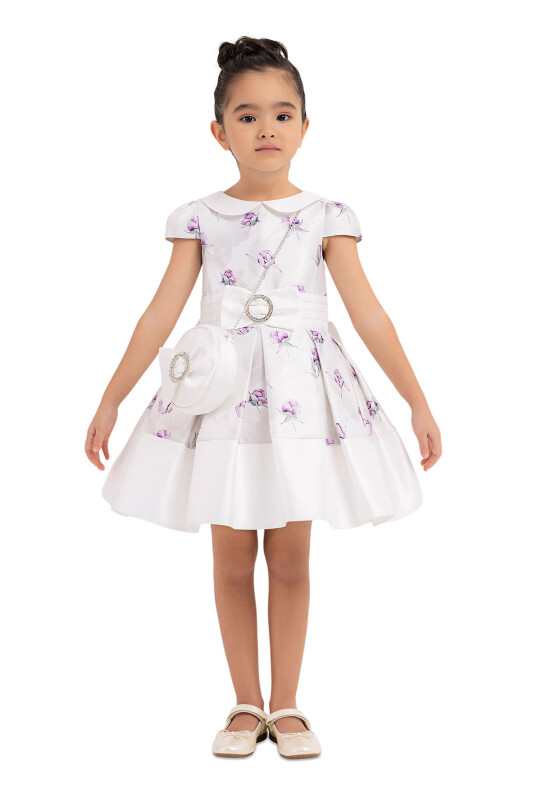 Lilac Flowery dress for girls 2-6 AGE 33287PR - 1