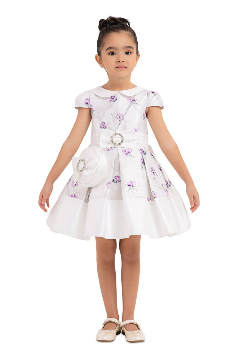 Lilac Flowery dress for girls 2-6 AGE 33287PR - 1