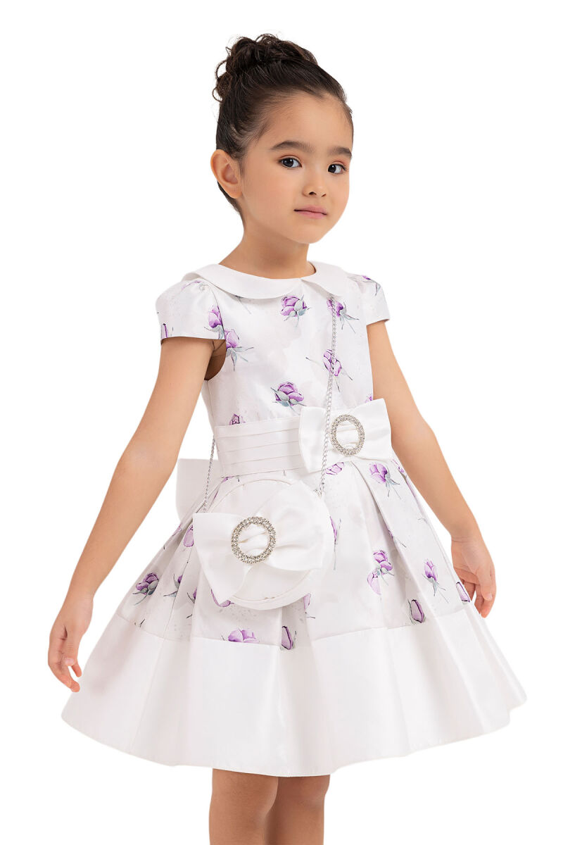 Lilac Flowery dress for girls 2-6 AGE 33287PR - 3