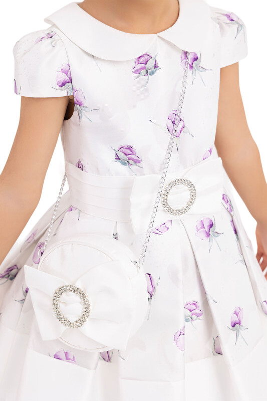 Lilac Flowery dress for girls 2-6 AGE 33287PR - 4