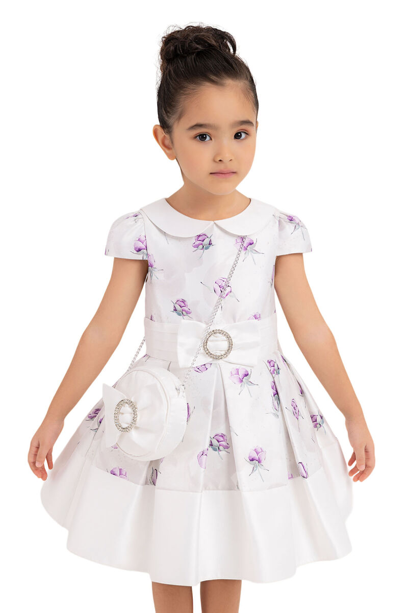 Lilac Flowery dress for girls 2-6 AGE 33287PR - 5