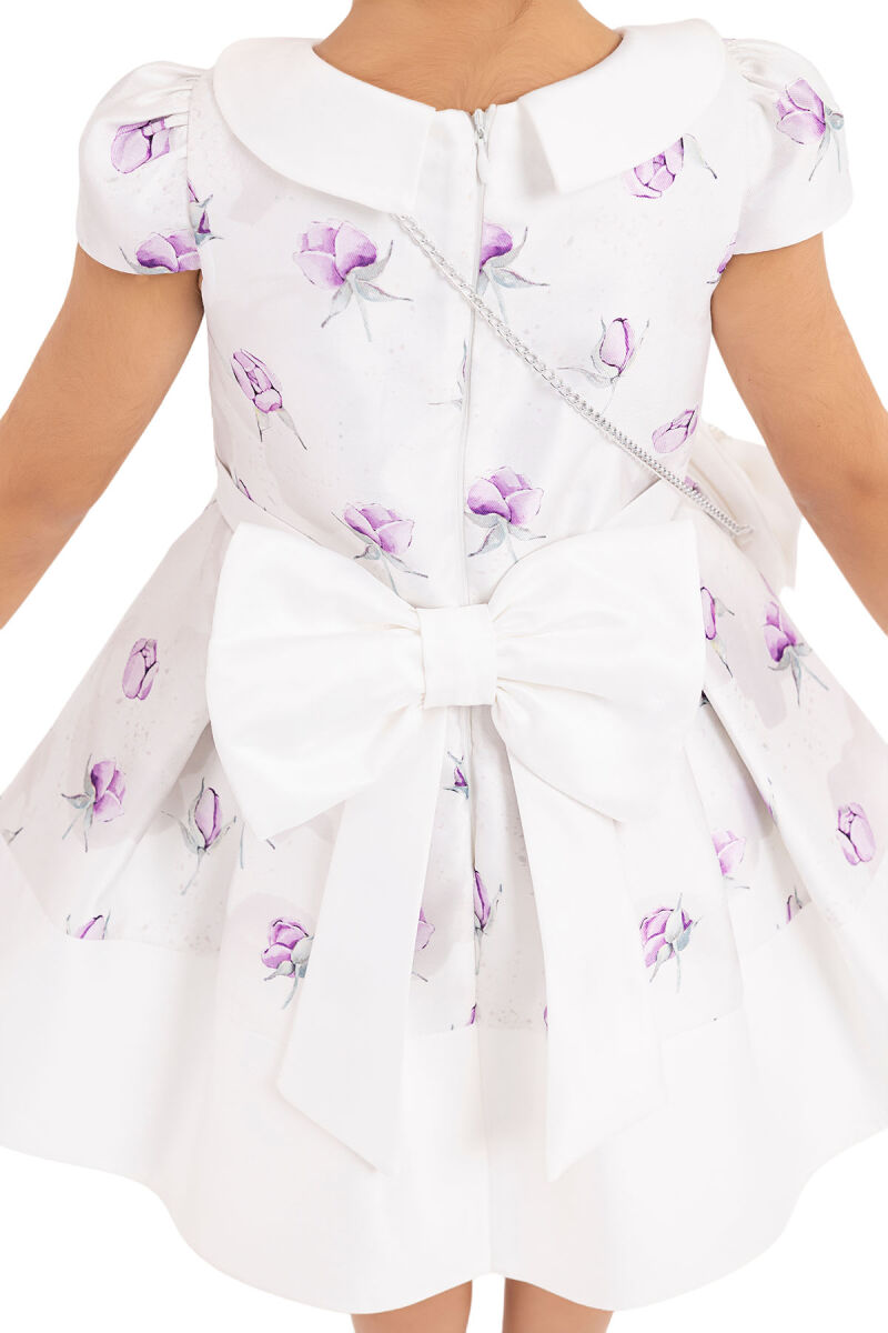 Lilac Flowery dress for girls 2-6 AGE 33287PR - 6