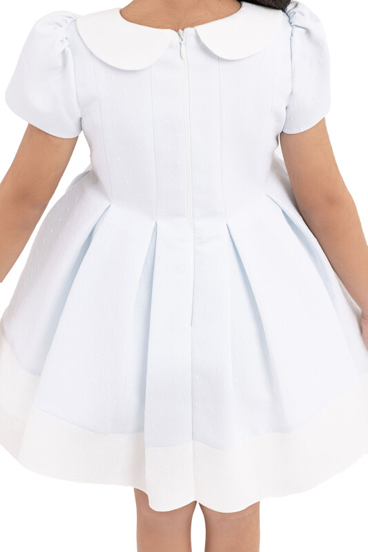 Blue Short-Sleeved Dress for Girls 6-18 MONTH 33217PR - 7