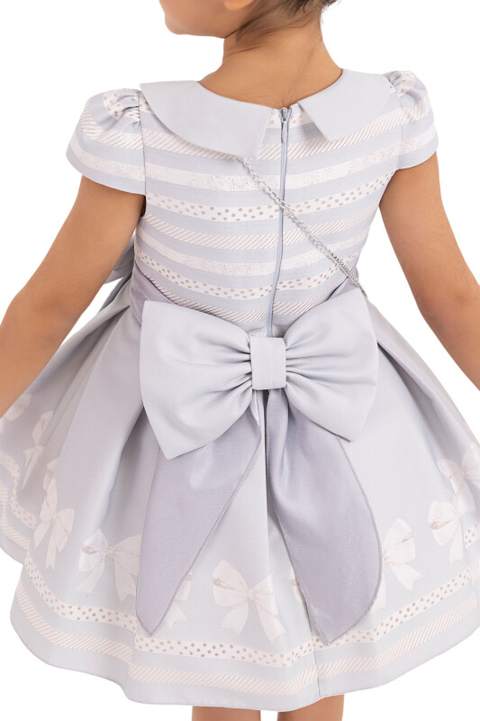 Grey Baby-collar Dress for Girls 2-6 AGE 33256PR - 6