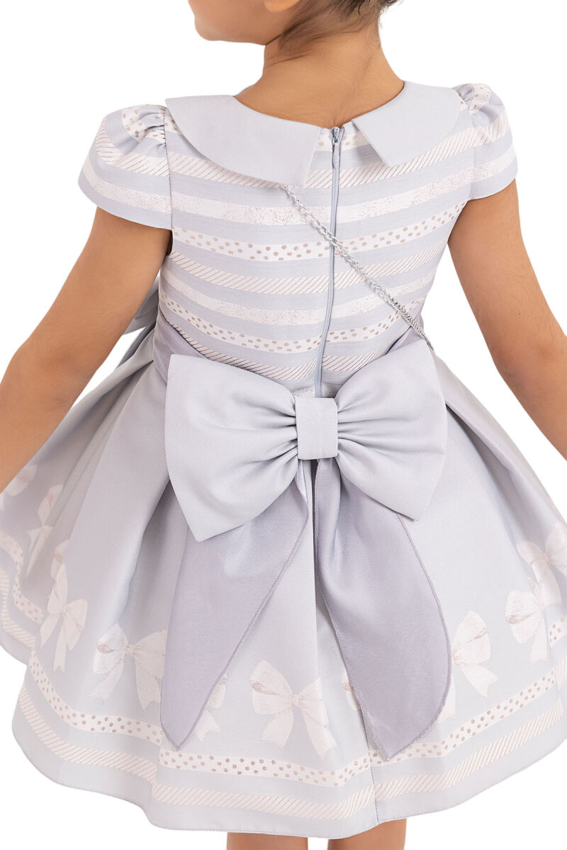 Grey Baby-collar Dress for Girls 2-6 AGE 33256PR - 6