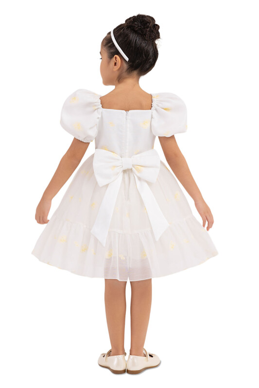 Yellow Balloon-Sleeved Dress for Girls 2-6 AGE 33094PR - 7